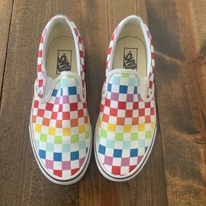 Rainbow checker vans